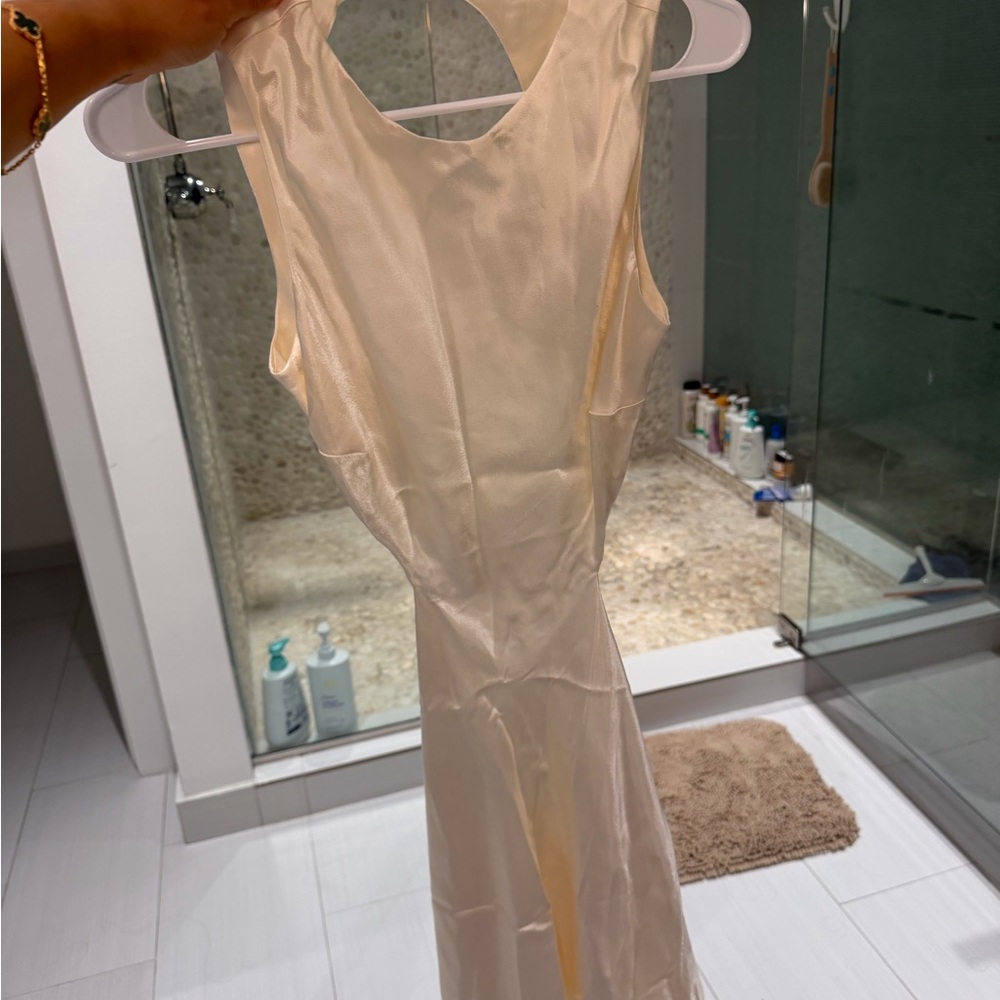 Meshki ivory Electra a-line Mini Dress with Cut-Out Design - Picture 5 of 8
